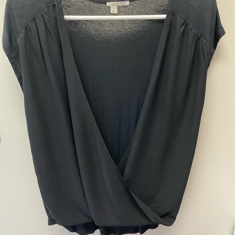 Halogen satin and cotton work shirt